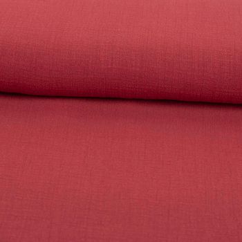 Baumwollstoff Cotton Slub Washed Rot – Weich, luftig & perfekt für sommerliche Kleidung ausgerollt und glatt liegend
