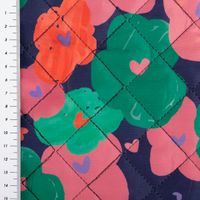 Steppstoff Flowers mit bunten Blüten– 3-lagiger Jackenstoff, 1,40 m Breite | Wärmend, modern & vielseitig mit Massband