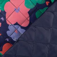 Steppstoff Flowers mit bunten Blüten– 3-lagiger Jackenstoff, 1,40 m Breite | Wärmend, modern & vielseitig mit Rueckseite