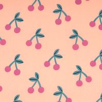 91571-Tischdeckenstoff-abwaschbar-Baumwollstoff-beschichtet-Cherries-Kirschen-peach-1-45m-Breite--MG-0376.jpg Tischdeckenstoff abwaschbar – beschichteter Baumwollstoff Cherries Peach | 1,45 m Breite Nahaufnahme des Stoffes