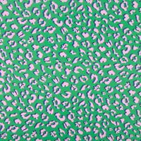 Tischdeckenstoff abwaschbar – beschichteter Baumwollstoff Animal Skin Leo Grün/Rosa | 1,45 m Breite Vollbild
