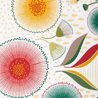 Tischdeckenstoff abwaschbar Baumwollstoff beschichtet Helena Blumen ecru bunt – 1,55 m Breite Blumenmotiv