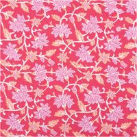 Leichter Baumwollstoff Voile mit Blumenranken in Pink Vollbild