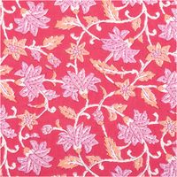 Leichter Baumwollstoff Voile mit Blumenranken in Pink Nahaufnahme