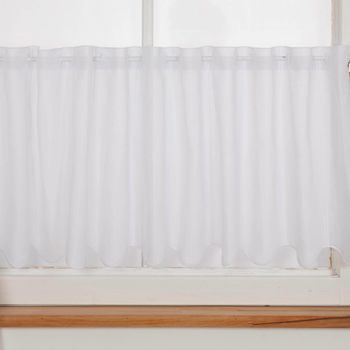 Scheibengardinen Meterware Batist Stickerei uni wollweiß 120cm hoch – Natürliches Flair für dein Fenster