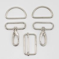 Taschengurt Komplettset mit Karabinkerhaken 40mm nickel 5tlg Set