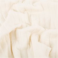 Musselin Stoff in ecru mit Streifensteppung – Weicher & hautfreundlicher Baumwollstoff für Mode, Wohnaccessoires, Babys & Kinder stilvoll und harmonisch drapiert