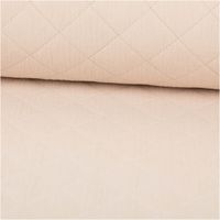 Musselin Stoff in natur mit Rautensteppung – Weicher & hautfreundlicher Baumwollstoff für Mode, Wohnaccessoires, Babys & Kinder ausgerollt und glatt liegend