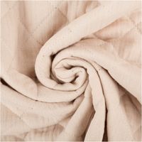Musselin Stoff in natur mit Rautensteppung – Weicher & hautfreundlicher Baumwollstoff für Mode, Wohnaccessoires, Babys & Kinder kunstvoll eingedreht in Falten