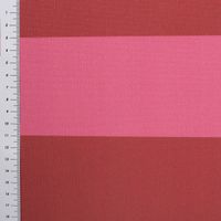 Baumwollstoff Halbpanama mit Streifen – Pink & Rot mit Maßband