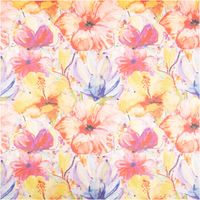 Exotischer Baumwollstoff mit Blumen – Halbpanama 140cm breit Vollbild