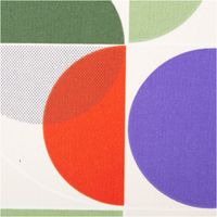 Tischdeckenstoff abwaschbar als Meterware aus beschichteter Baumwolle mit grafischem Retro Dessin in 1,55m Stoffbreite Nahaufnahme