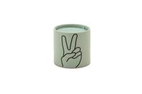 Produktaufnahme der geschlossenen Duftkerze Peace mit Deckelaufschrift „Peace“