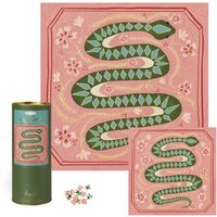 Puzzle Mister Slithers mit Verpackung, Kunstdruck und Puzzleausschnitt, goldverzierte Röhre von DesignWorks Ink