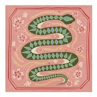 Design-Puzzle mit 1000 Teilen, Motiv einer Schlange auf rosa Blumenhintergrund, quadratisch – Mister Slithers von DesignWorks Ink