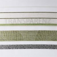 91889-Gardinenstoff-Dekostoff-halbtransparent-Jacquard-Streifen-Blaetter-weiss-gruen-1-50m-Breite-IMG-4383.jpg Eleganter Jacquard-Gardinenstoff in Weiß mit modernen Streifen und Blättermotiven in frischem Grün. Der halbtransparente Stoff mit 1,50 m Breite verschönert Fenster als dekorativer Store oder Vorhang - mit erkennbarer Transparenz