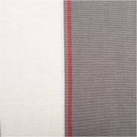 Jacquard-Dekostoff mit Blockstreifen – Grau, Ecru & Rot – 165 cm breitc Nahaufnahme