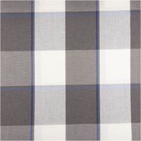 Jacquard-Dekostoff mit Blockstreifen – Grau, Ecru & Blau – 165 cm breit Vollansicht