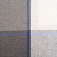 Jacquard-Dekostoff mit Blockstreifen – Grau, Ecru & Blau – 165 cm breit Nahaufnahme