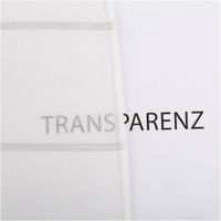 91903-Gardinenstoff-Stores-halbtransparent-Streifen-wollweiss-hellgrau-mit-Bleiband-300cm-hoch--MG-2832-2.jpg Gardinenstoff mit Bleiband, halbtransparent in wollweiß mit hellgrauen Streifen, Detail mit Saum und Transparenzschrift.