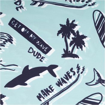 Badeshorts Stoff Surfers Paradise recycelt wasserabweisend schnell trocknend türkis 1,48m Breite Nahaufnahme