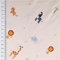 Badeanzugstoff Tierkinder natur – bi-elastisch, recycelt, UV-Schutz | 1,50 m Breite mit Massband