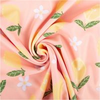 Badeanzugstoff Zitronen peach – bi-elastisch, recycelt, UV-Schutz | 1,50 m Breite kunstvoll eingedreht in Falten