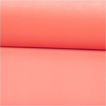 Badeanzugstoff uni koralle – bi-elastisch, recycelt, UV-Schutz | 1,50 m Breite ausgerollt und glatt liegend