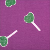 Jersey Stoff mit Glitter Lollypops – für süße Nähideen mit Wow-Effekt Nahaufnahme