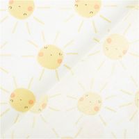 92014-Baumwollstoff-Soleil-Sonnen-weiss-gelb-1-47m-Breite--MG-3611.jpg Baumwollstoff "Soleil" mit fröhlichem Sonnen-Print auf Weiß – leichter, weicher Stoff aus 100 % Baumwolle. Ideal für Kinderkleidung, Accessoires, Deko & kreative Projekte - mit Rueckseite