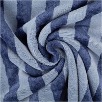 92016-Frottee-Stoff-Baumwolle-Bambus-Streifen-blau-150cm--MG-3589.jpg Flauschiger Frottee-Stoff mit Blockstreifen in Blau – weicher Doubleface-Stoff aus Bambus-Viskose & Baumwolle. Saugfähig, hautfreundlich und ideal für Handtücher, Bademäntel, Kindertextilien & Spa-Accessoires. Stoffbreite: 150 cm - kunstvoll eingedreht in