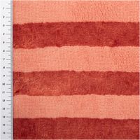 Flauschiger Frottee-Stoff mit Blockstreifen in Paprika-Rot – hochwertiger Bambus-Baumwoll-Mix mit Doubleface-Struktur. Besonders weich, hautfreundlich & saugstark – perfekt für Handtücher, Waschlappen, Bademäntel oder Babytextilien - mit Massband