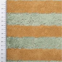Weicher Frottee-Stoff mit Blockstreifen in Grün & Beige – aus Bambus-Baumwoll-Mix, saugstark & beidseitig verwendbar (Doubleface). Perfekt für Handtücher, Bademäntel & Wellness-Textilien - mit Massband