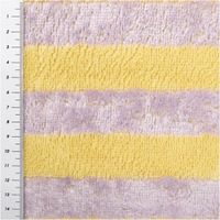 Flauschiger Frottee-Stoff mit Blockstreifen in Flieder und Gelb – aus Bambus-Baumwolle-Mix, hautfreundlich, saugstark & doppellagig (Doubleface). Ideal für Bademäntel, Handtücher, Babytextilien oder Wellness-Accessoires. Stoffbreite: 150 cm - mit Massband