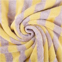 Flauschiger Frottee-Stoff mit Blockstreifen in Flieder und Gelb – aus Bambus-Baumwolle-Mix, hautfreundlich, saugstark & doppellagig (Doubleface). Ideal für Bademäntel, Handtücher, Babytextilien oder Wellness-Accessoires. Stoffbreite: 150 cm - kunstvoll ein