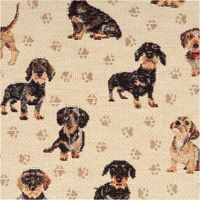 Gobelin Dekostoff Little Dachshund – ein Muss für Dackel-Fans Nahaufnahme