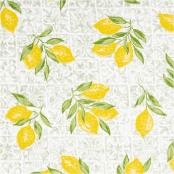 Baumwollstoff „Algarve“ mit Zitronen-Print in Gelb und Grün auf weißem Hintergrund – feine, glatte Percale-Qualität aus 100 % Baumwolle. Perfekt für Sommerkleidung, Accessoires oder frische Deko-Ideen - Nahaufnahme