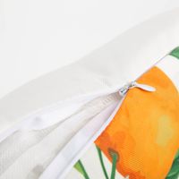 Outdoor Kissen mit frischem Orangen-Dessin in Weiß und Orange 45x45cm – Sommerfeeling für Balkon, Garten & Terrasse Reissverschluss