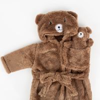 Kinder Bademantel Bär mit Teddy ab 1 Jahr – Flauschig & süß Detailaufnahme