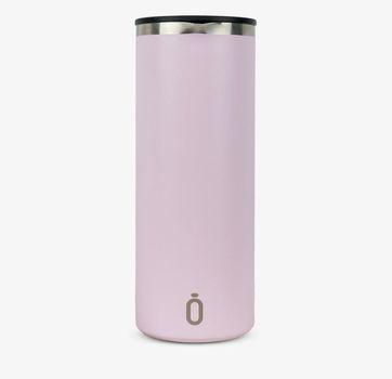 Runbott Jug 1500ml Powder Pink – elegante Isolierkanne mit dezentem Logo in Frontansicht