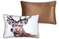92112--Kissen-Hirsch-Velours-weiss-braun-40x60cm-Screenshot-2025-07-15-093350.jpg Dekokissen mit Hirsch-Motiv auf weißem Velours und unifarbener Rückseite in Braun, 40x60 cm, Vorder- und Rückseite hintereinander
