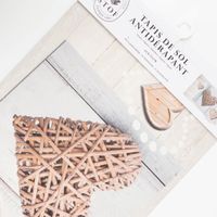 Fußmatte Landhaus Herzmotiv Beige Braun 45x75cm – Waschbar & Rutschfest Detailaufnahme