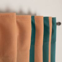 92129-Vorhang-Streifen-apricot-gruen-mit-Smok-Schlaufenband-245x130cm--HxB--oder-Wunschmass-von-SCHoeNER-LEBEN--IMG-6096.jpg Vorhang aus der SCHÖNER LEBEN Kollektion, maßgefertigt, mit breiten Streifen in Apricot und Grün, handgenäht nach individuellem Wunschmaß - oberes Ende