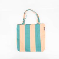 92132-Tasche-Shopper-aus-Baumwolle-mit-Streifen-apricot-gruen-von-SCHoeNER-LEBEN--IMG-6232.jpg Tasche Shopper aus Baumwolle mit Streifen apricot grün von SCHÖNER LEBEN. ohne Füllung