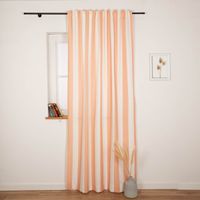 92134-Vorhang-Streifen-peach-ecru-mit-Smok-Schlaufenband-245x130cm--HxB--oder-Wunschmass-von-SCHoeNER-LEBEN--IMG-5962-Bearbeitet.jpg Vorhang mit Streifen in Peach & Ecru aus der SCHÖNER KOLLEKTION – handgenäht nach deinem Wunschmaß im Ganzen am Fenster