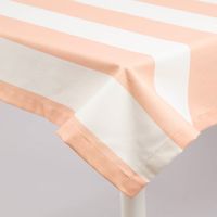 92137-Tischdecke-aus-Baumwolle-mit-Streifen-Peach-Ecru-von-SCHoeNER-LEBEN------handgenaeht-und-auf-Mass-IMG-6115.jpg Peach-ecru gestreifte Tischdecke aus Baumwolle, handgenäht und auf Maß gefertigt.