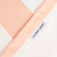 92137-Tischdecke-aus-Baumwolle-mit-Streifen-Peach-Ecru-von-SCHoeNER-LEBEN------handgenaeht-und-auf-Mass-IMG-6125.jpg SCHÖNER LEBEN. Label an der handgenähten Tischdecke aus Baumwolle in Peach und Ecru.