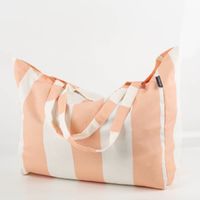 Tasche Shopper aus Baumwolle mit Streifen peach ecru von SCHÖNER LEBEN.