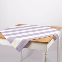 Tischdecke aus Baumwolle mit Streifen in Flieder und Ecru – handgefertigt für dein Zuhause. Hauptansicht
