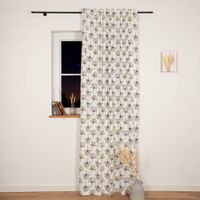 92157-Vorhang-Blumen-abstrakt-weiss-mit-Smok-Schlaufenband-245x130cm--HxB--oder-Wunschmass-von-SCHoeNER-LEBEN--IMG-6067-Bearbeitet.jpg Vorhang aus der SCHÖNER LEBEN Kollektion, maßgefertigt, mit abstraktem Blumenmuster in Schwarz und Gelb auf naturfarbenem Hintergrund, handgenäht nach individuellem Wunschmaß - bei Nacht am Fenster